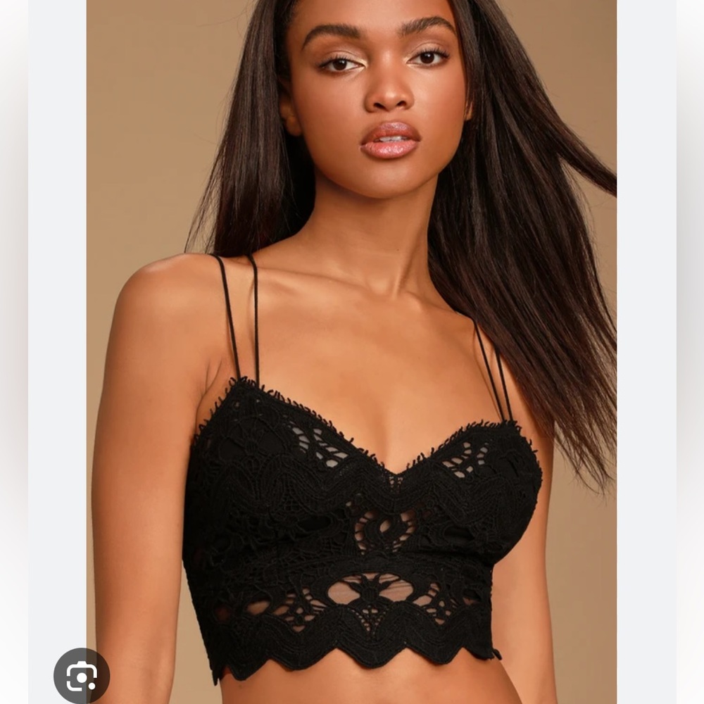 Free People black Lace bralette New without Tags size Medium M - Picture 4 of 10